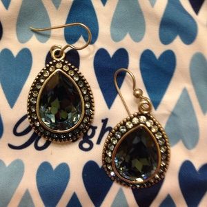 Brighton blue pear shaped wire earring
